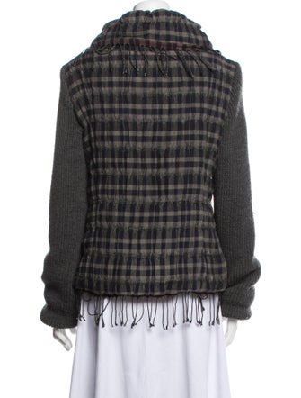 Piazza Sempione Plaid Print Faux Fur Jacket