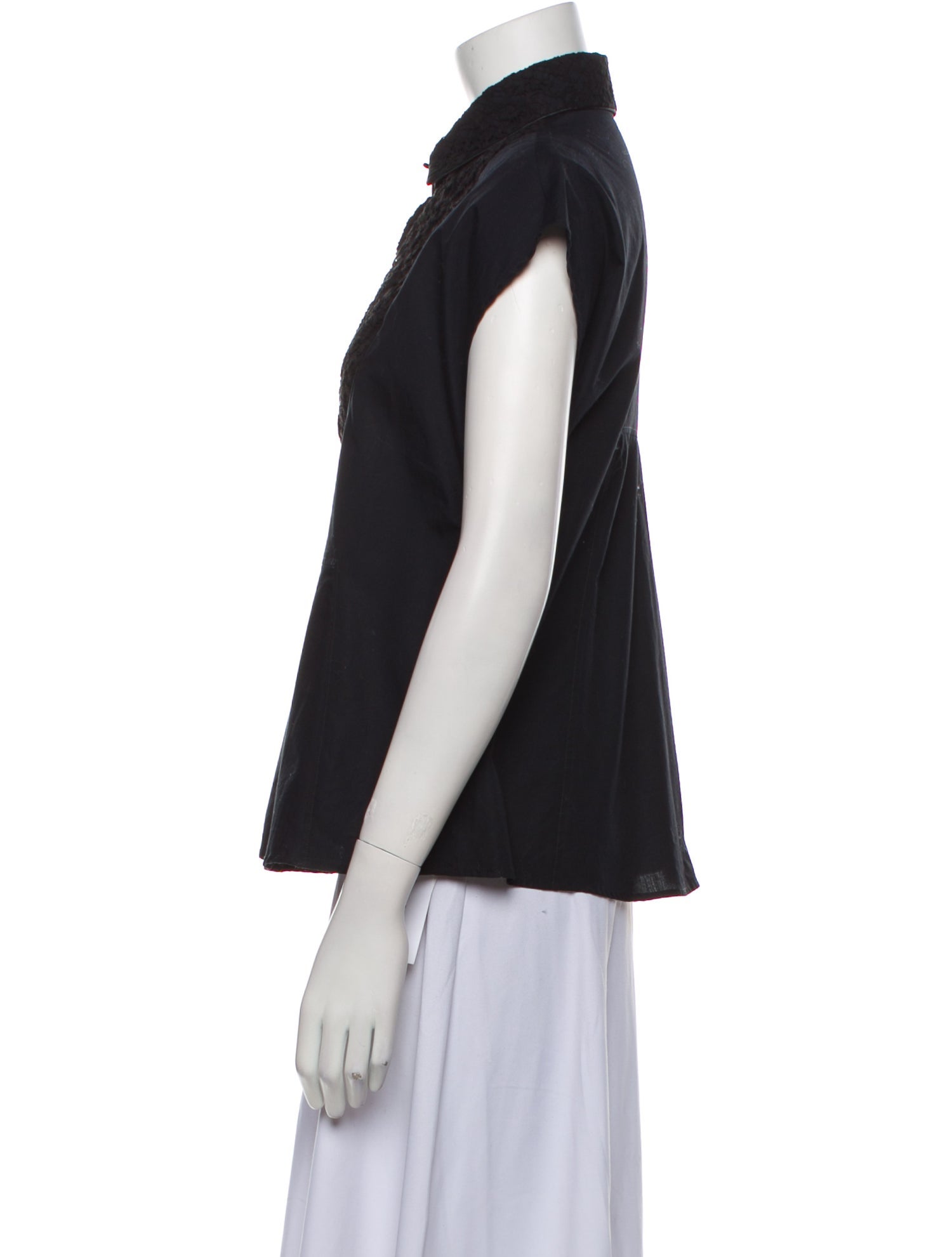 Piazza Sempione Short Sleeve Button-Up Top