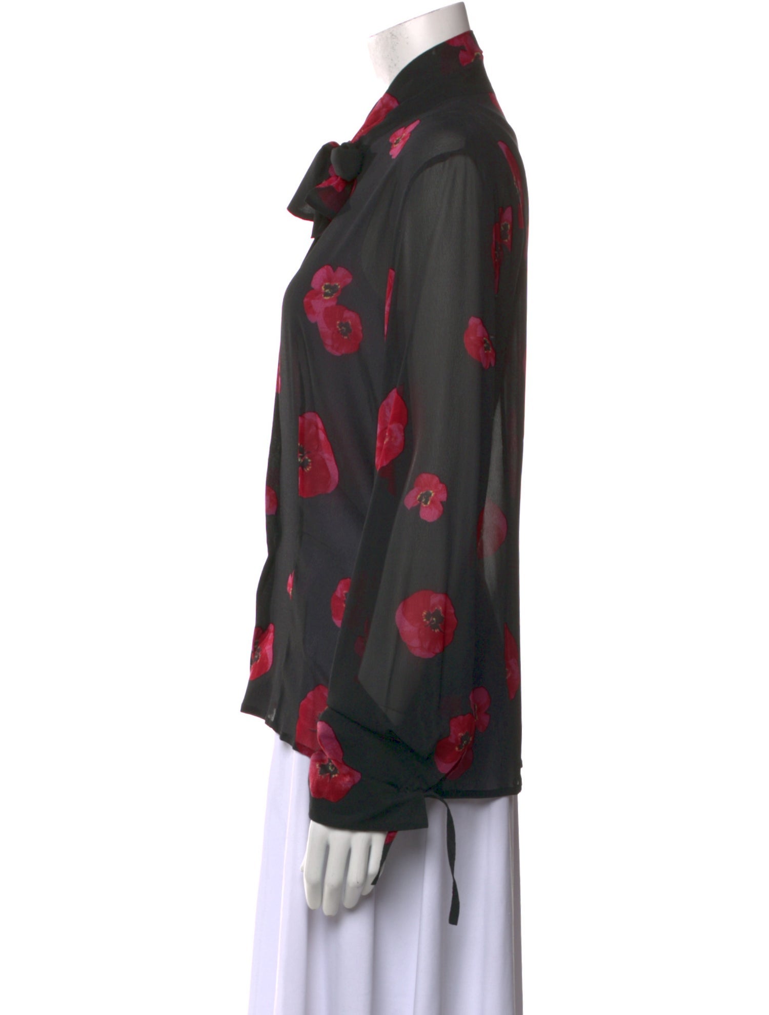Piazza Sempione Silk Floral Print Button-Up Top
