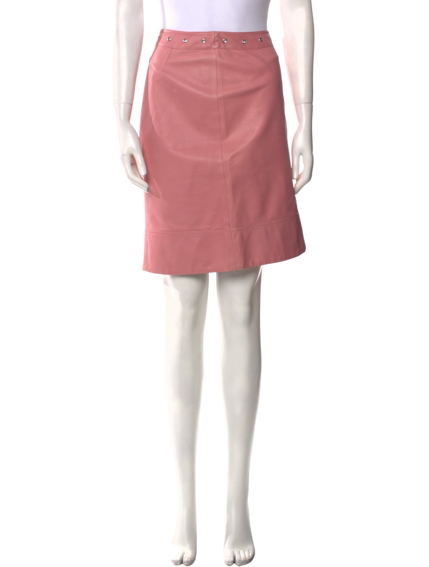 Piazza Sempione Leather Knee-Length Skirt