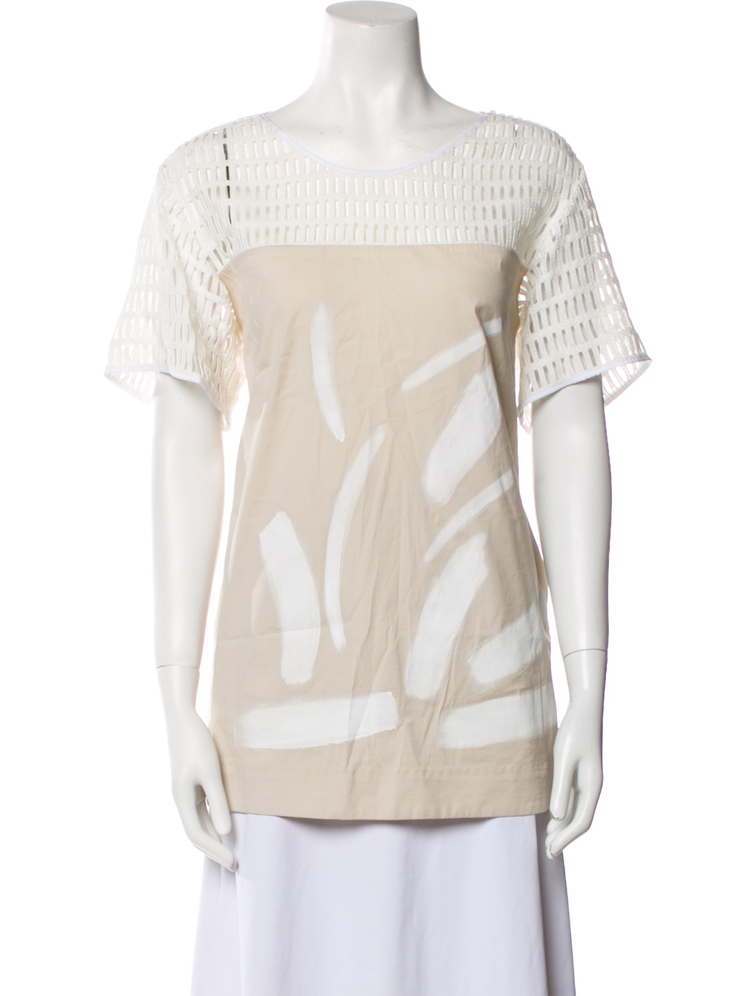 Piazza Sempione Graphic Print Bateau Neckline T-Shirt