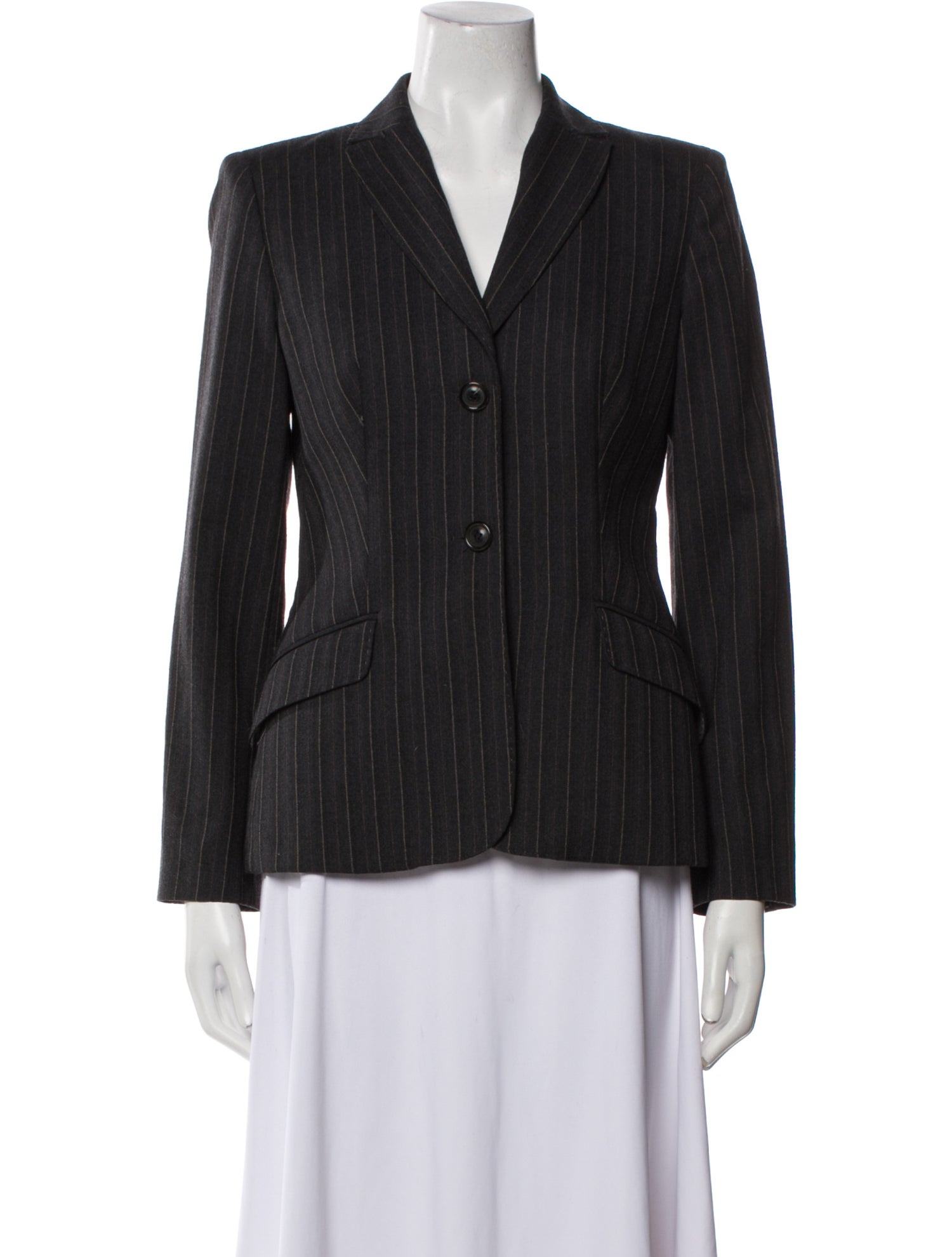 Piazza Sempione Virgin Wool Striped Blazer