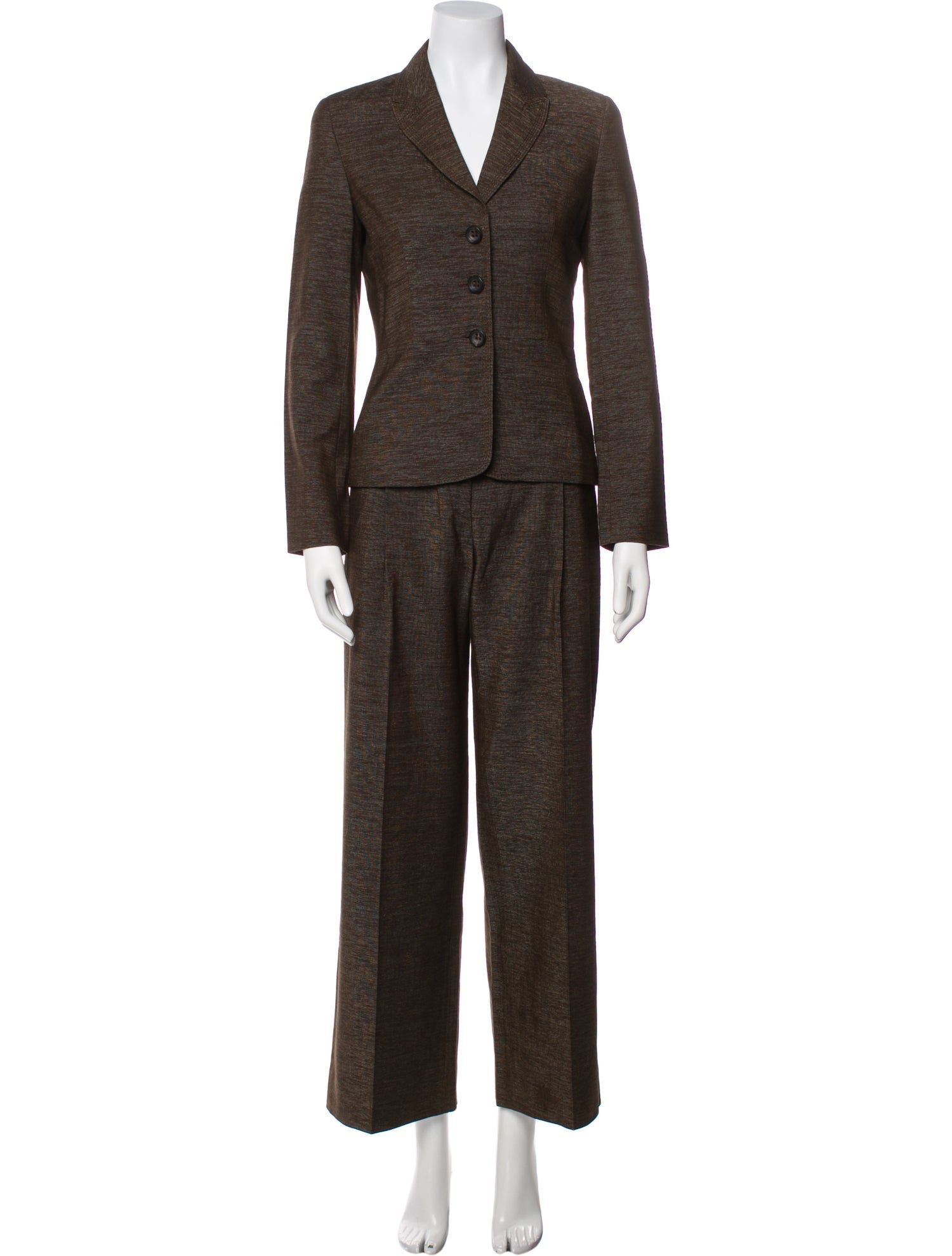 Piazza Sempione Wool Pleated Accents Pant Set