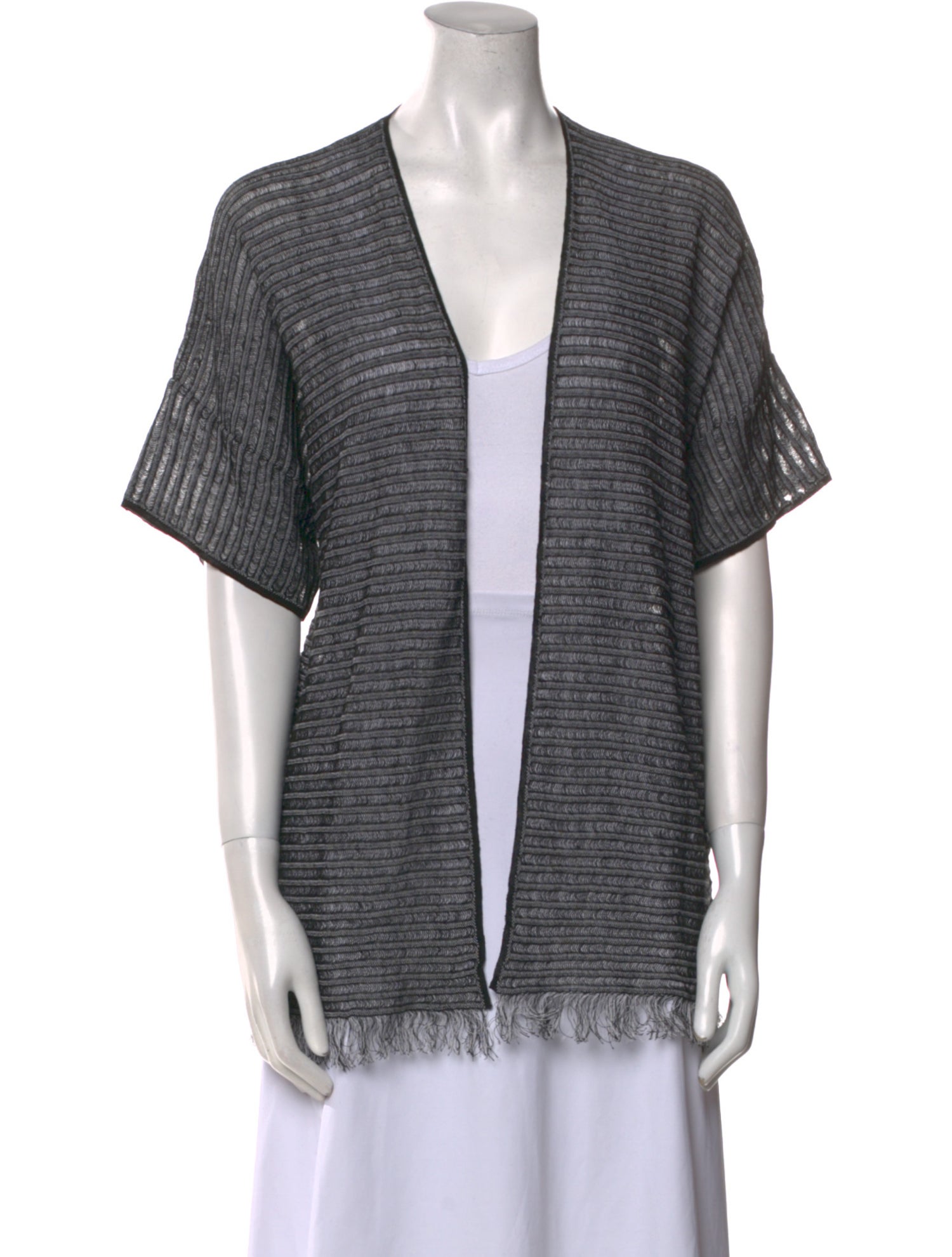 Piazza Sempione Linen Open Front Sweater