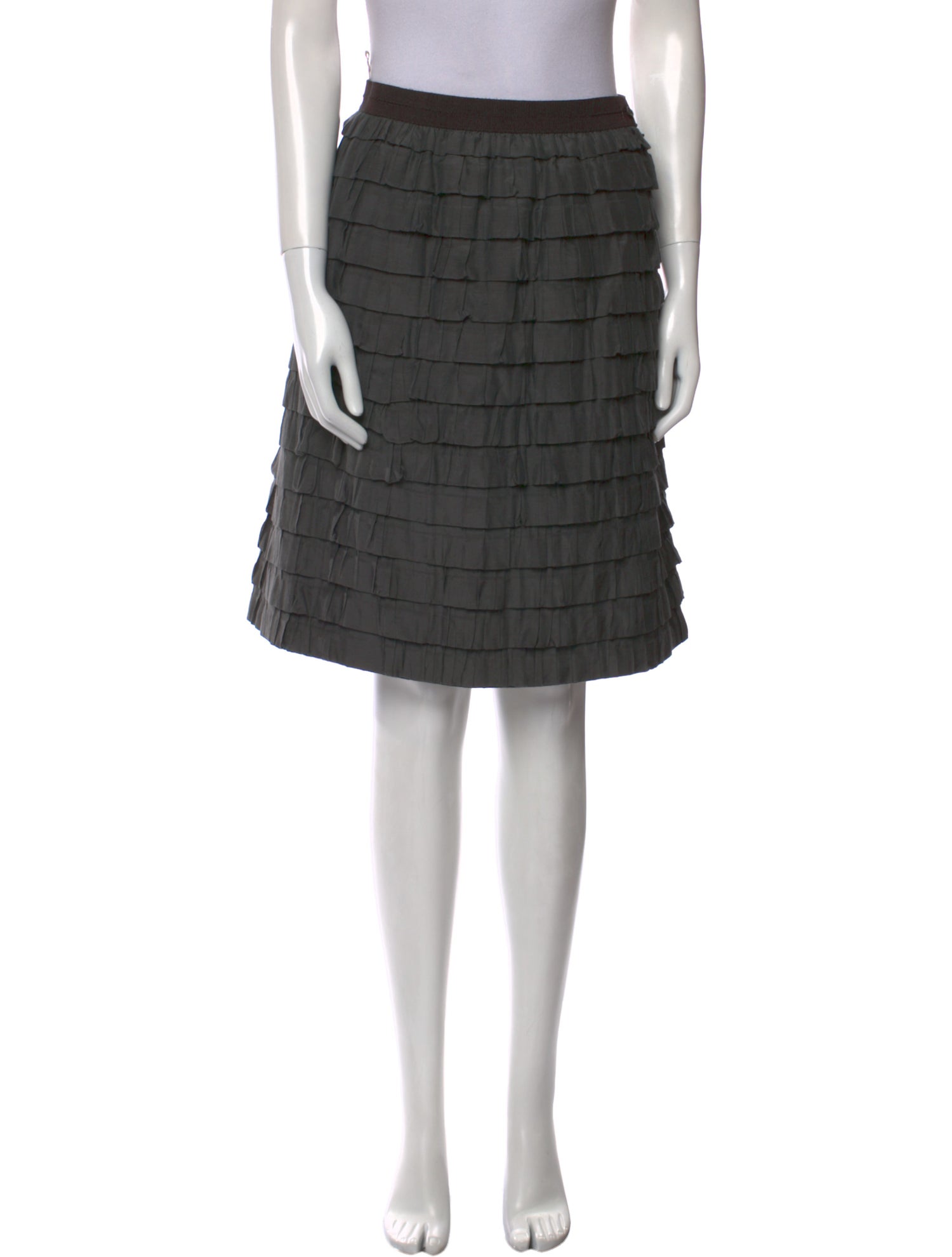 Piazza Sempione Ruffle Embellishment Knee-Length Skirt