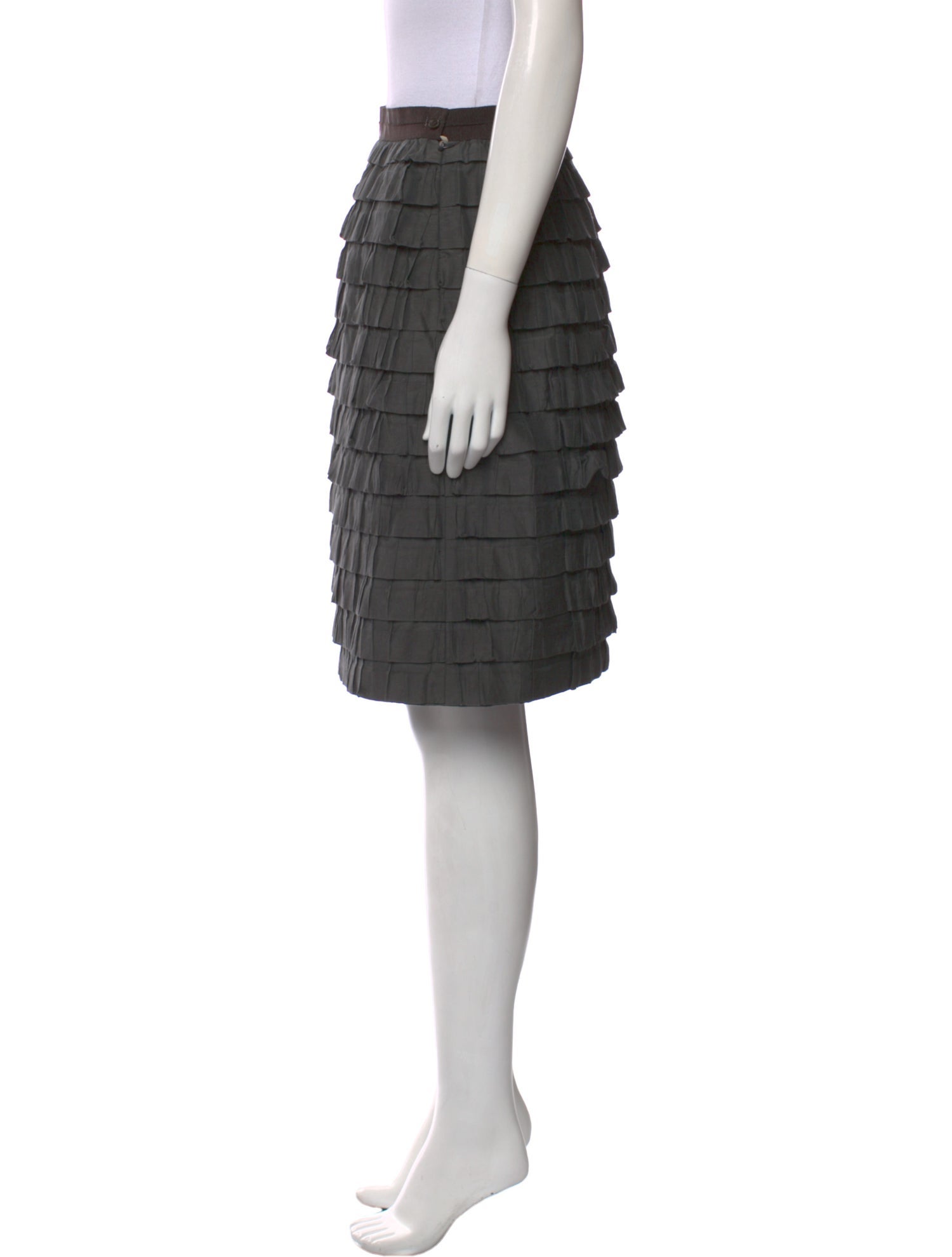 Piazza Sempione Ruffle Embellishment Knee-Length Skirt