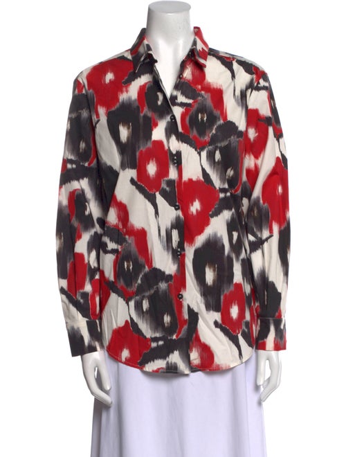 Piazza Sempione Printed Long Sleeve Button-Up Top