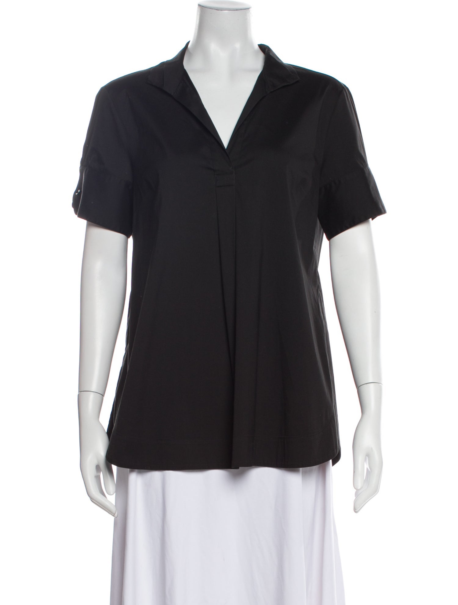 Piazza Sempione V-Neck Short Sleeve Blouse