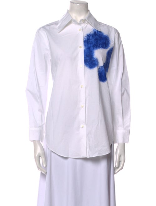 Piazza Sempione Graphic Print Long Sleeve Button-Up Top