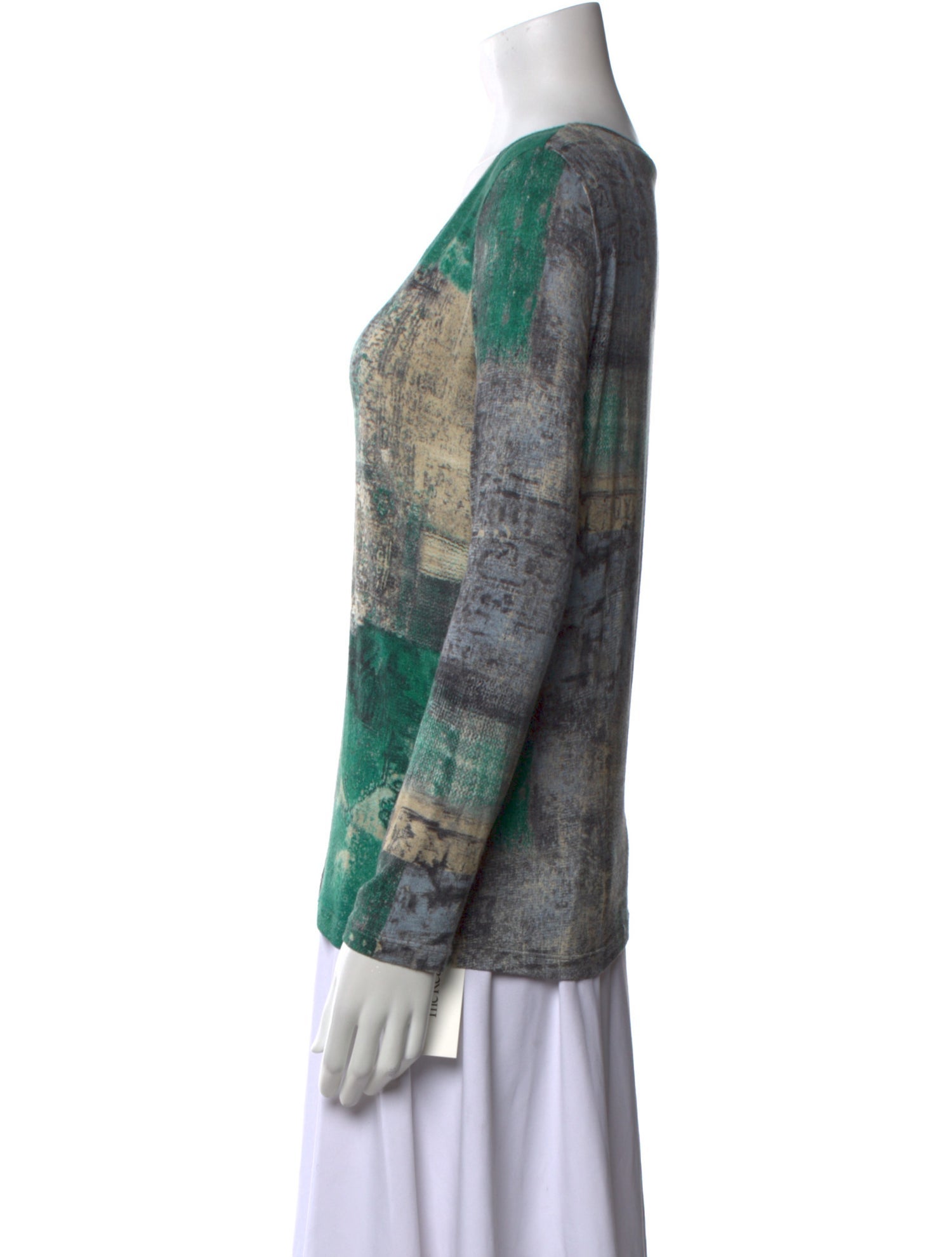 Piazza Sempione Printed Scoop Neck Top