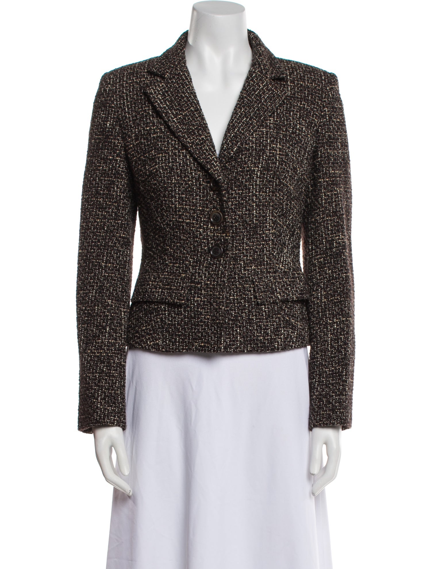 Piazza Sempione Virgin Wool Tweed Pattern Blazer