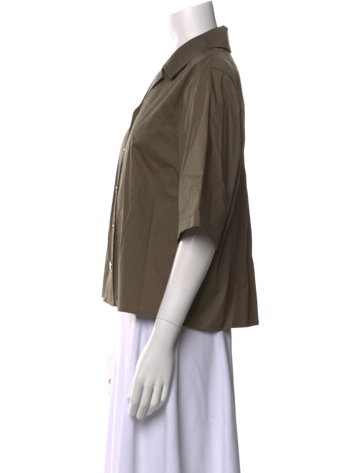 Piazza Sempione Three-Quarter Sleeve Button-Up Top