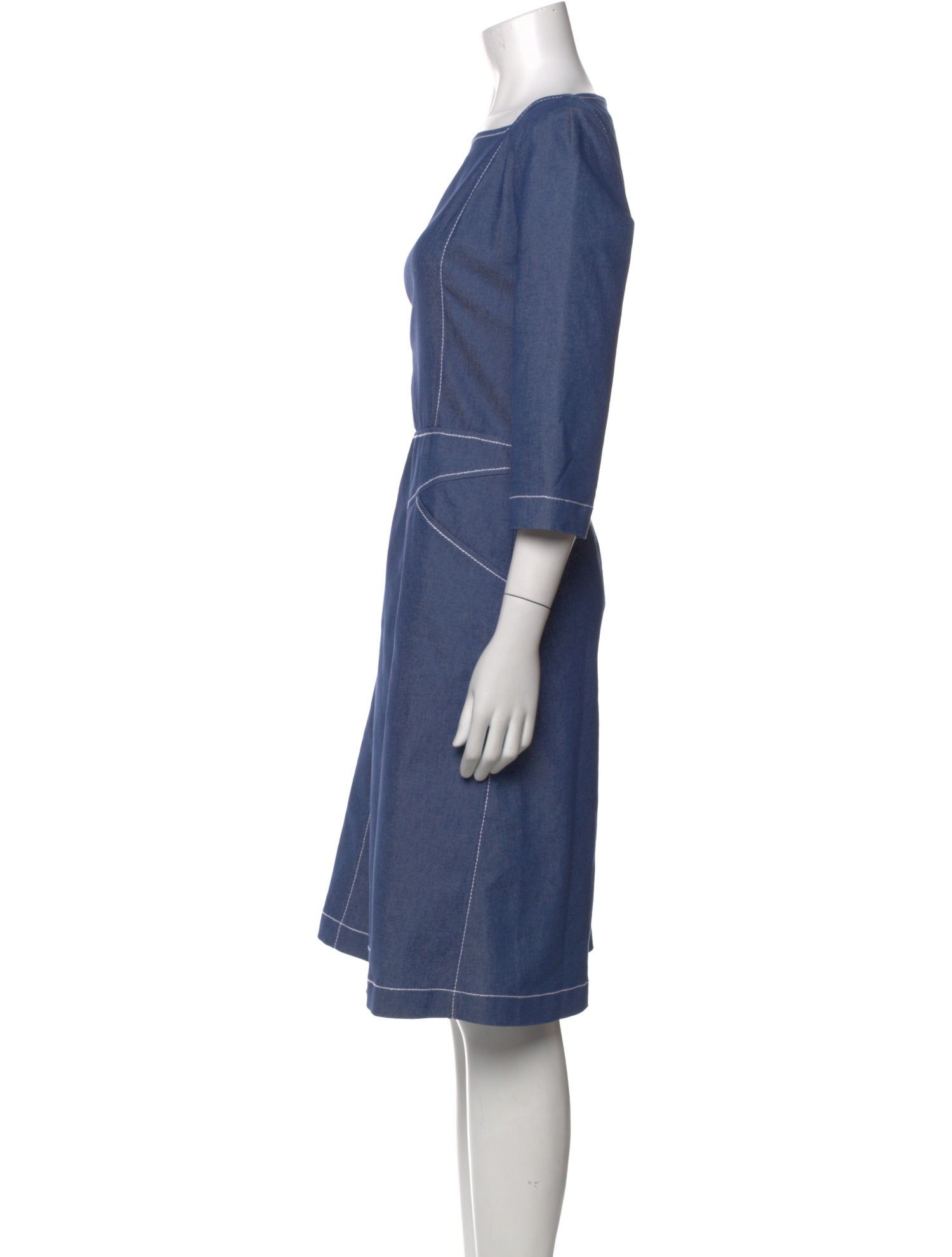 Piazza Sempione Square Neckline Knee-Length Dress