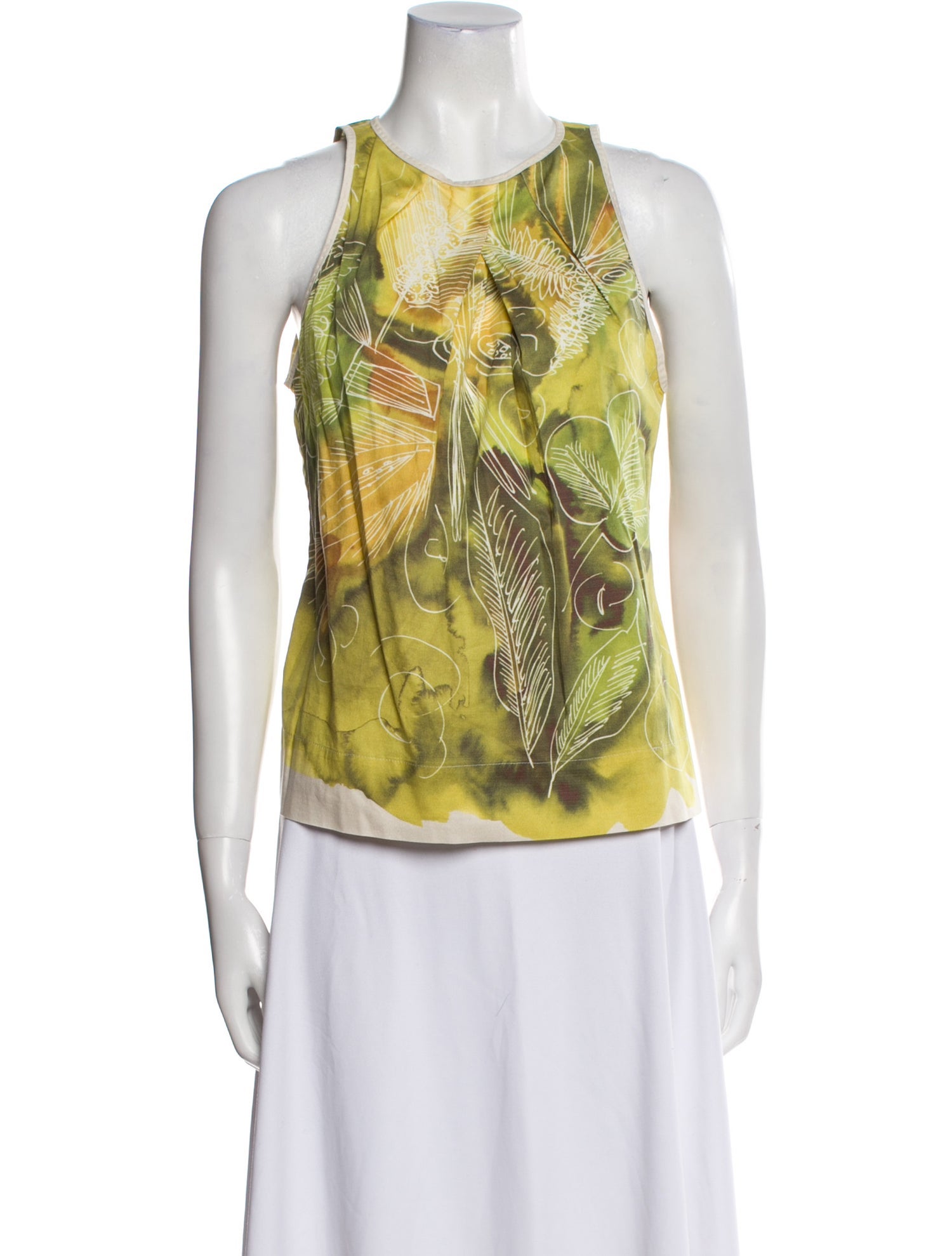 Piazza Sempione Printed Scoop Neck Top