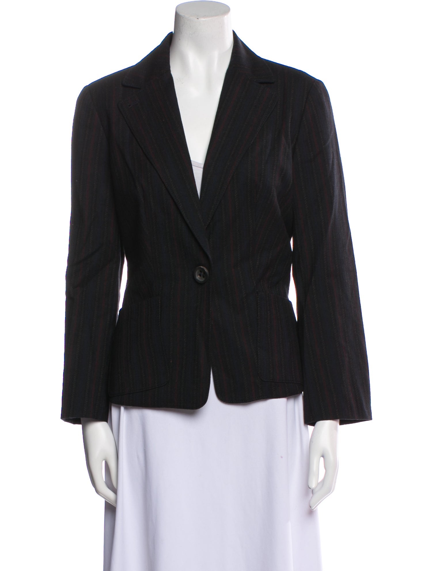 Piazza Sempione Virgin Wool Striped Blazer