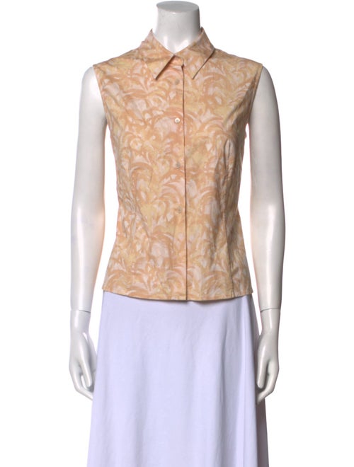 Piazza Sempione Printed Sleeveless Button-Up Top