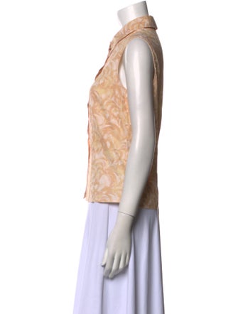 Piazza Sempione Printed Sleeveless Button-Up Top