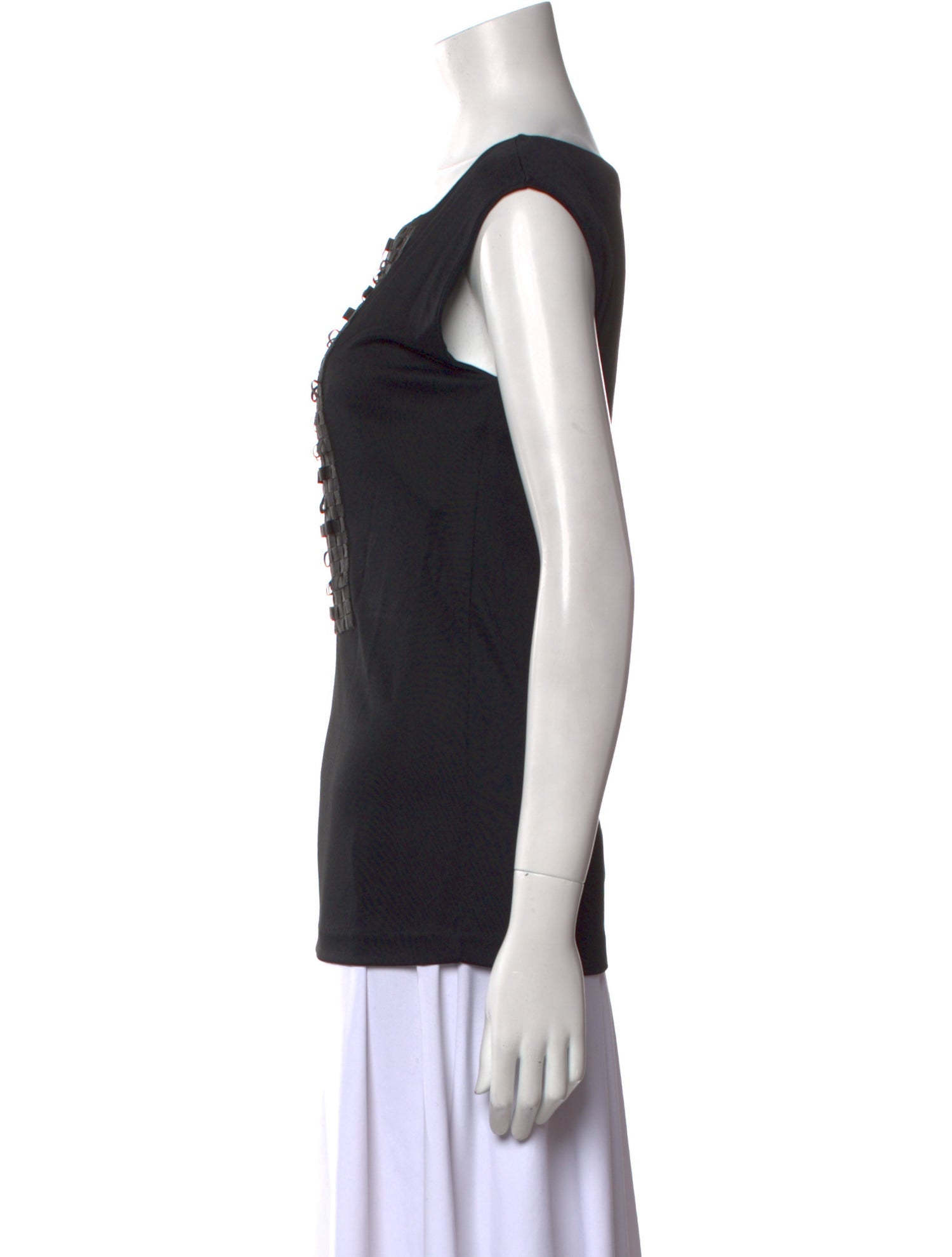 Piazza Sempione Bateau Neckline Sleeveless Top