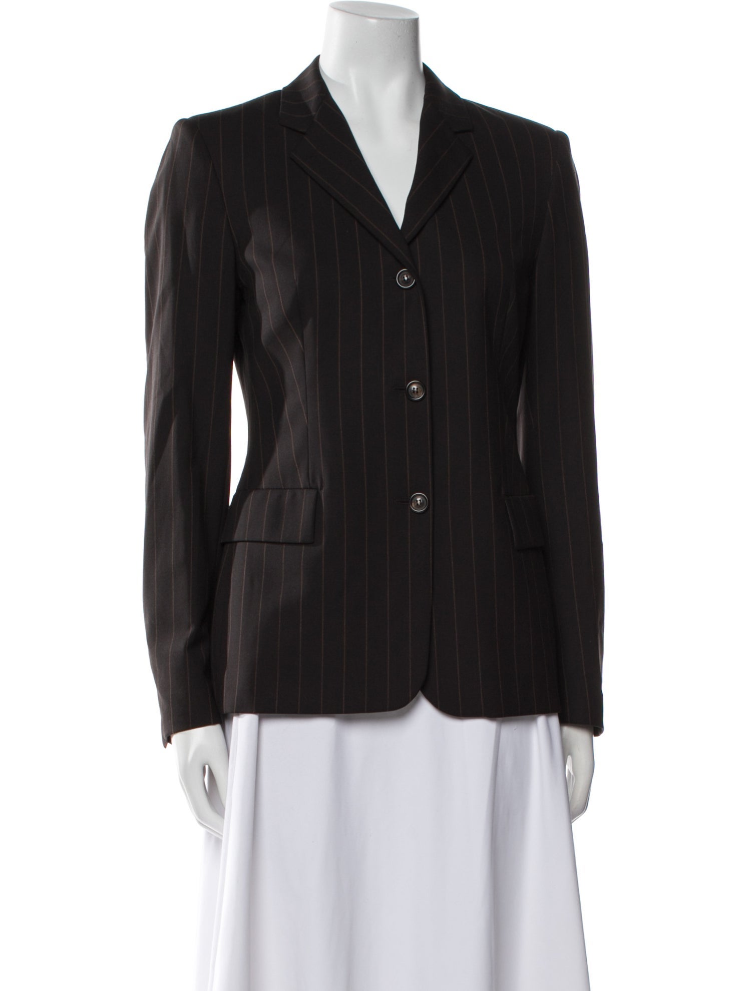 Piazza Sempione Virgin Wool Striped Blazer