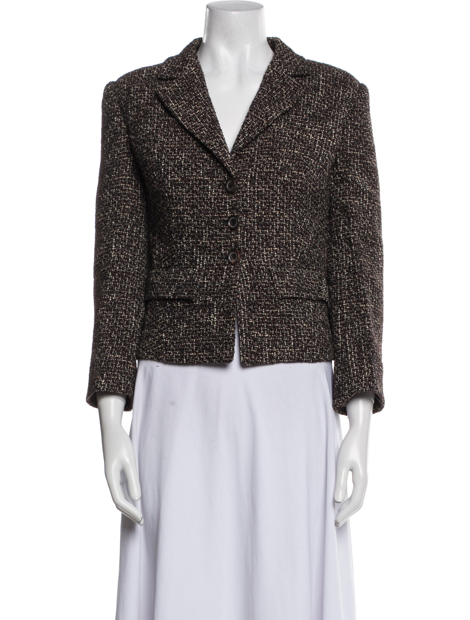 Piazza Sempione Virgin Wool Tweed Pattern Blazer