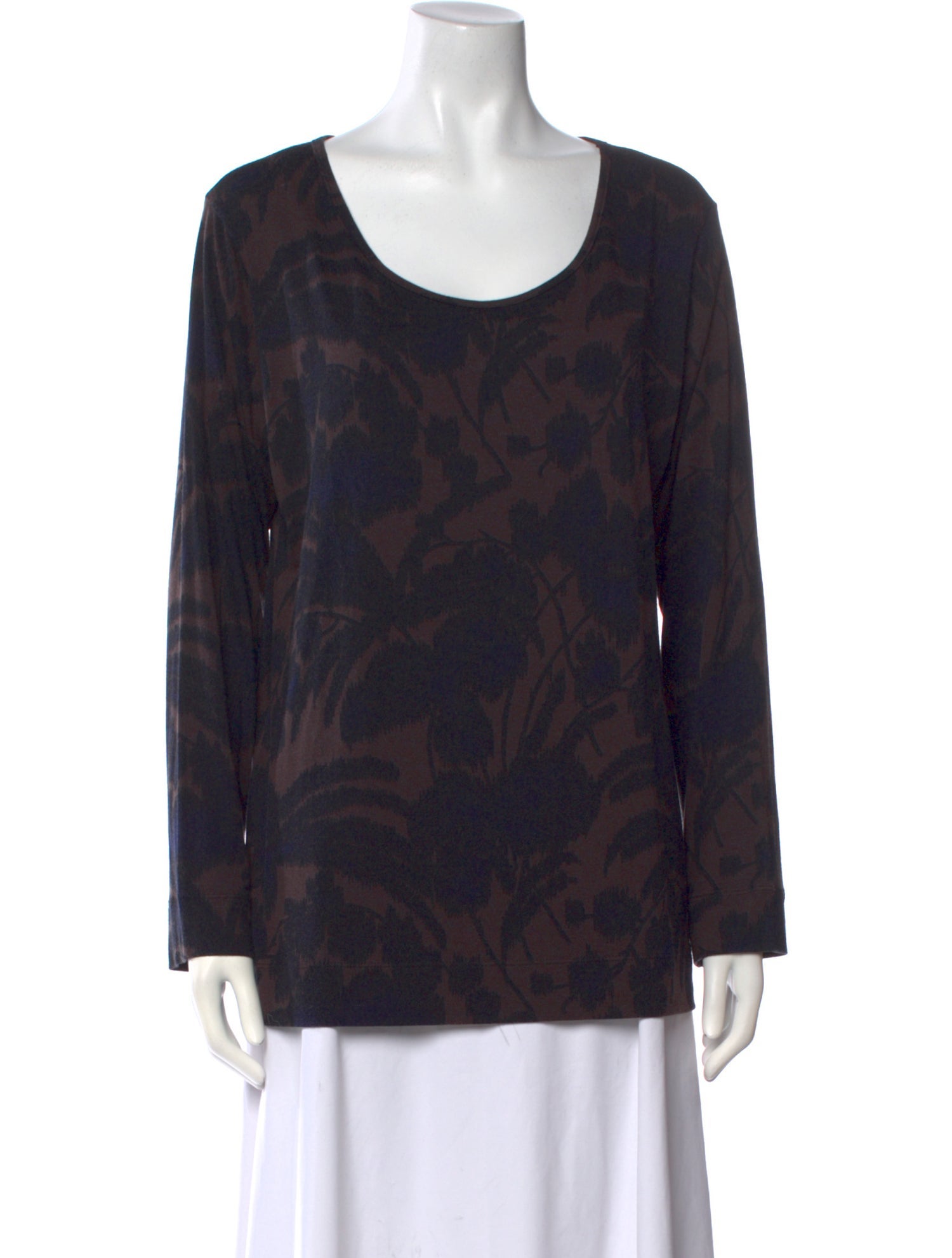 Piazza Sempione Floral Print Scoop Neck Sweater