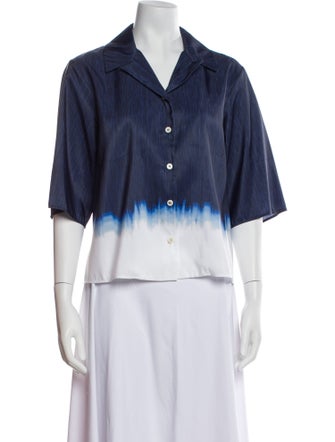 Piazza Sempione Three-Quarter Sleeve Button-Up Top