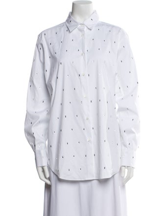 Piazza Sempione Printed Long Sleeve Button-Up Top