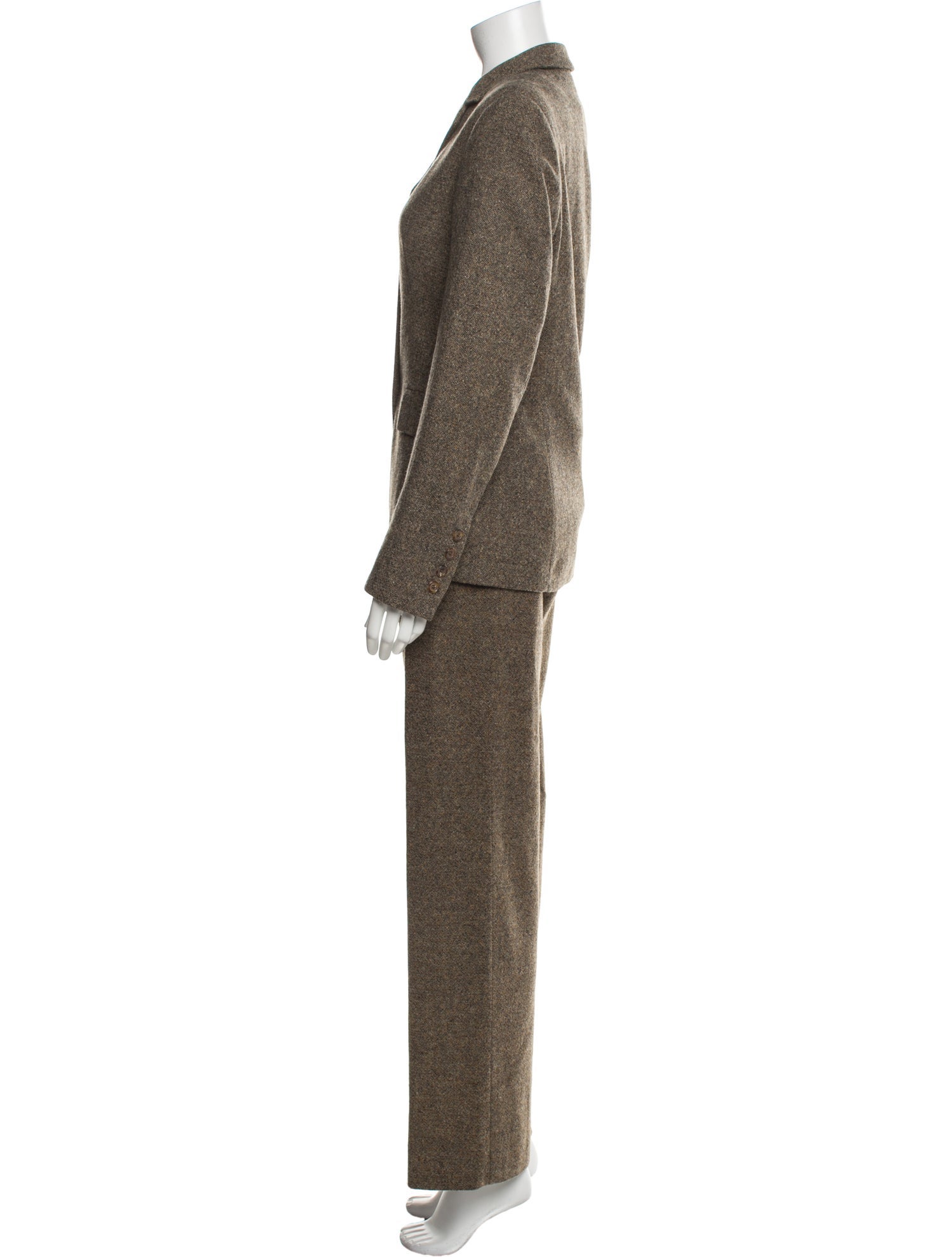Piazza Sempione Virgin Wool Tweed Pattern Pant Set