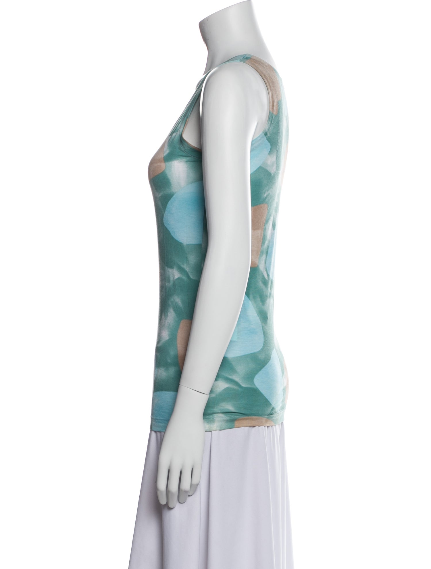 Piazza Sempione Printed Scoop Neck Top