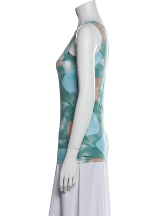 Piazza Sempione Printed Scoop Neck Top