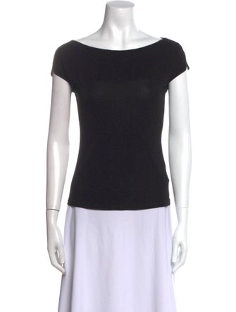 Piazza Sempione Bateau Neckline Short Sleeve T-Shirt