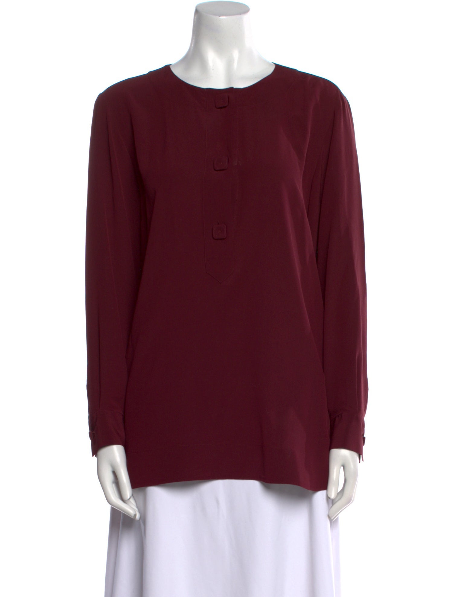 Piazza Sempione Silk Crew Neck Blouse