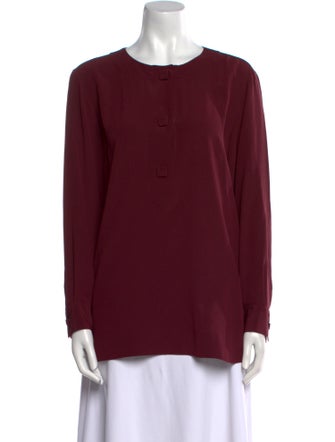 Piazza Sempione Silk Crew Neck Blouse