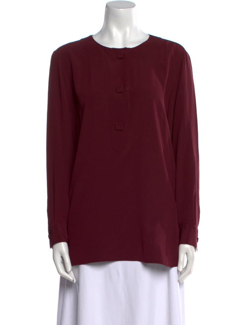 Piazza Sempione Silk Crew Neck Blouse