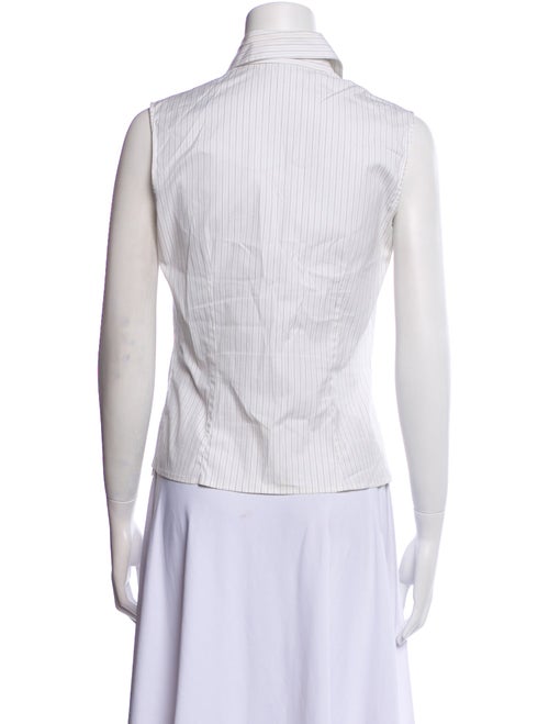 Piazza Sempione Striped Sleeveless Button-Up Top