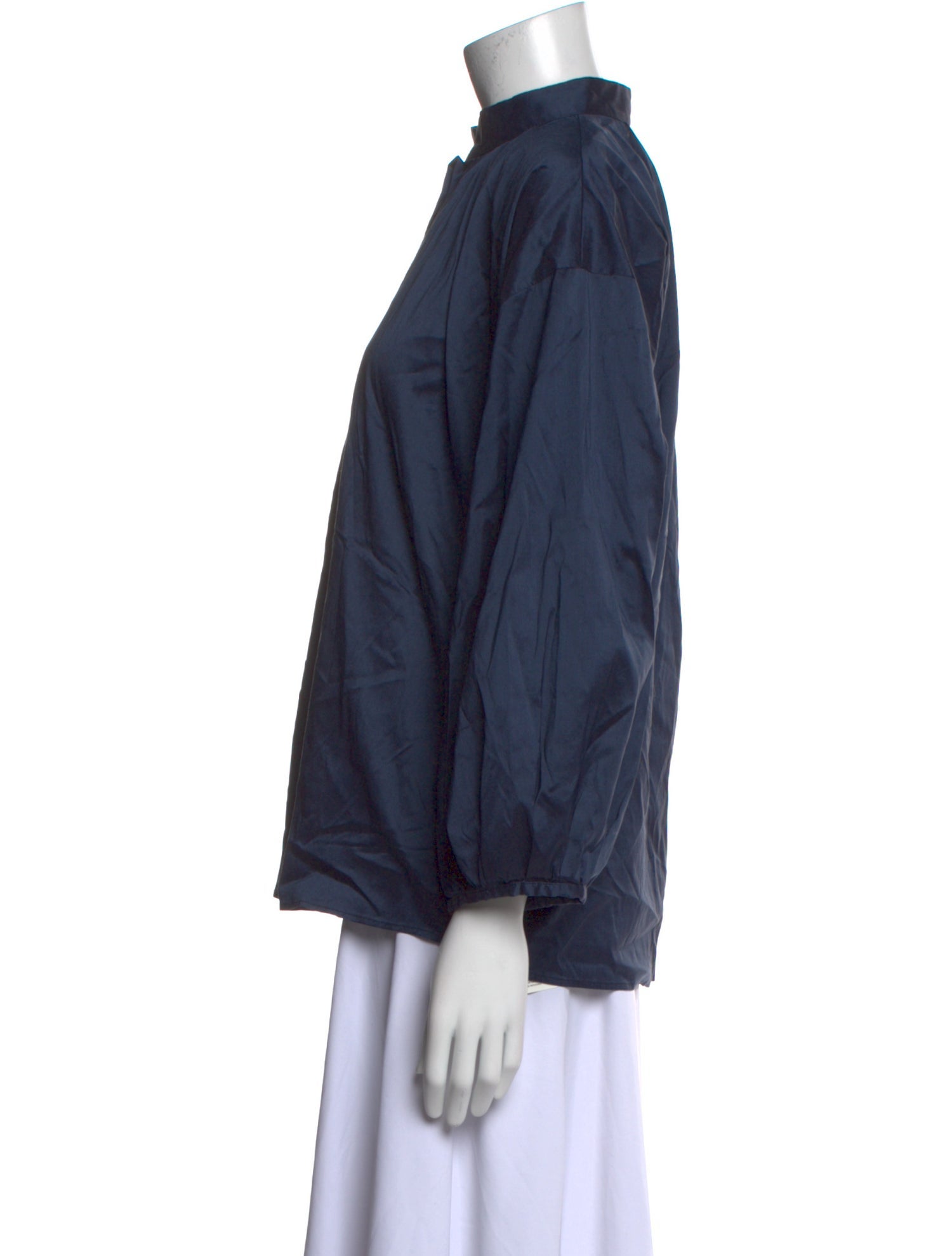 Piazza Sempione Mock Neck Three-Quarter Sleeve Blouse