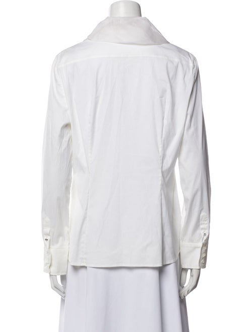 Piazza Sempione Mock Neck Long Sleeve Button-Up Top