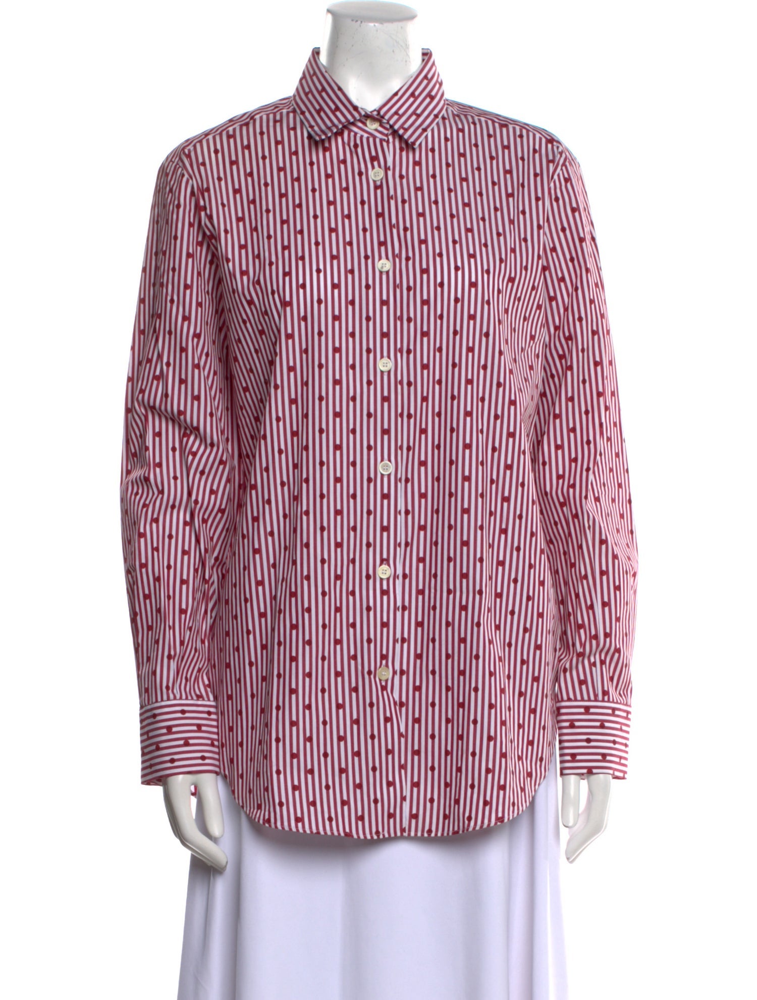 Piazza Sempione Printed Long Sleeve Button-Up Top