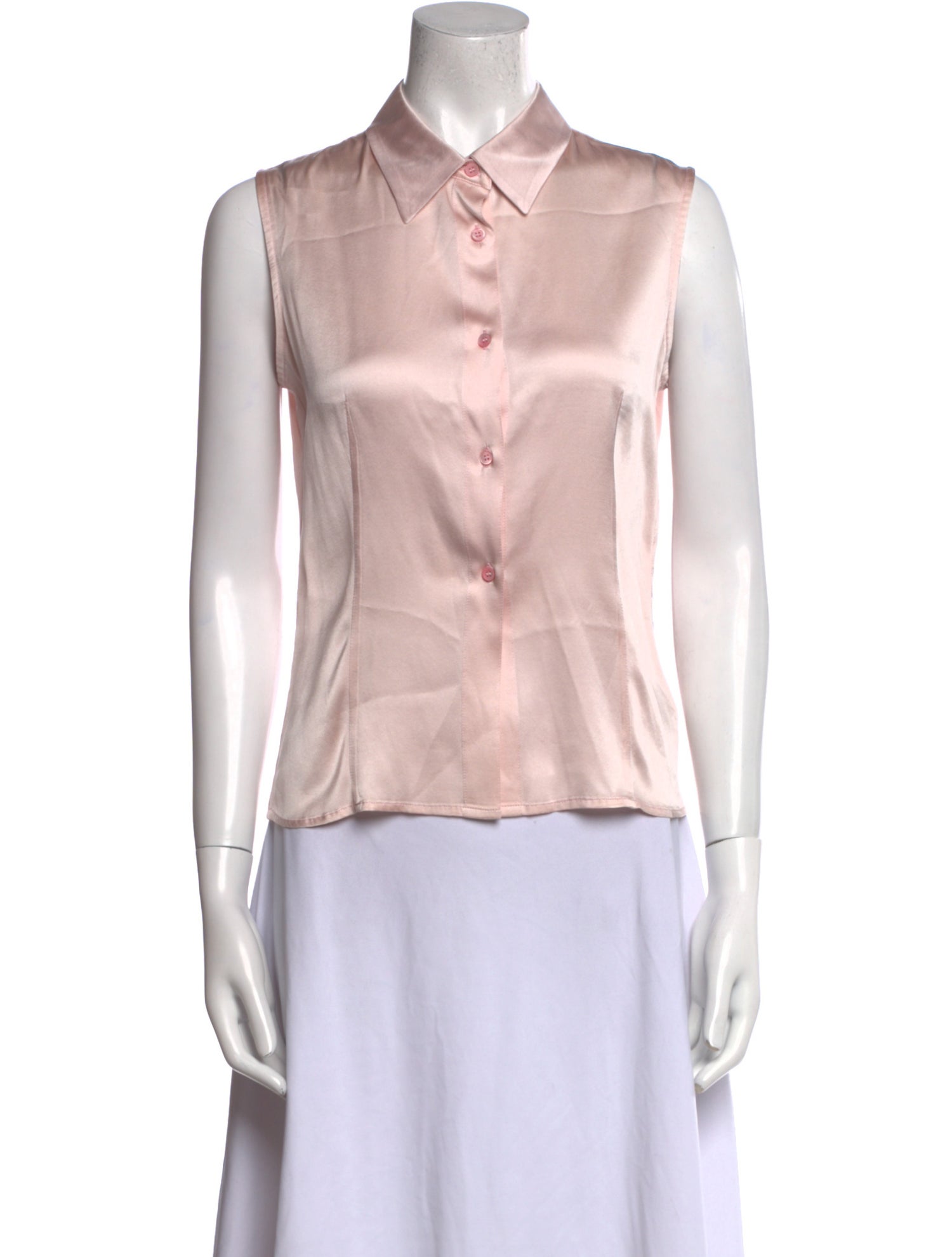 Piazza Sempione Silk Sleeveless Button-Up Top