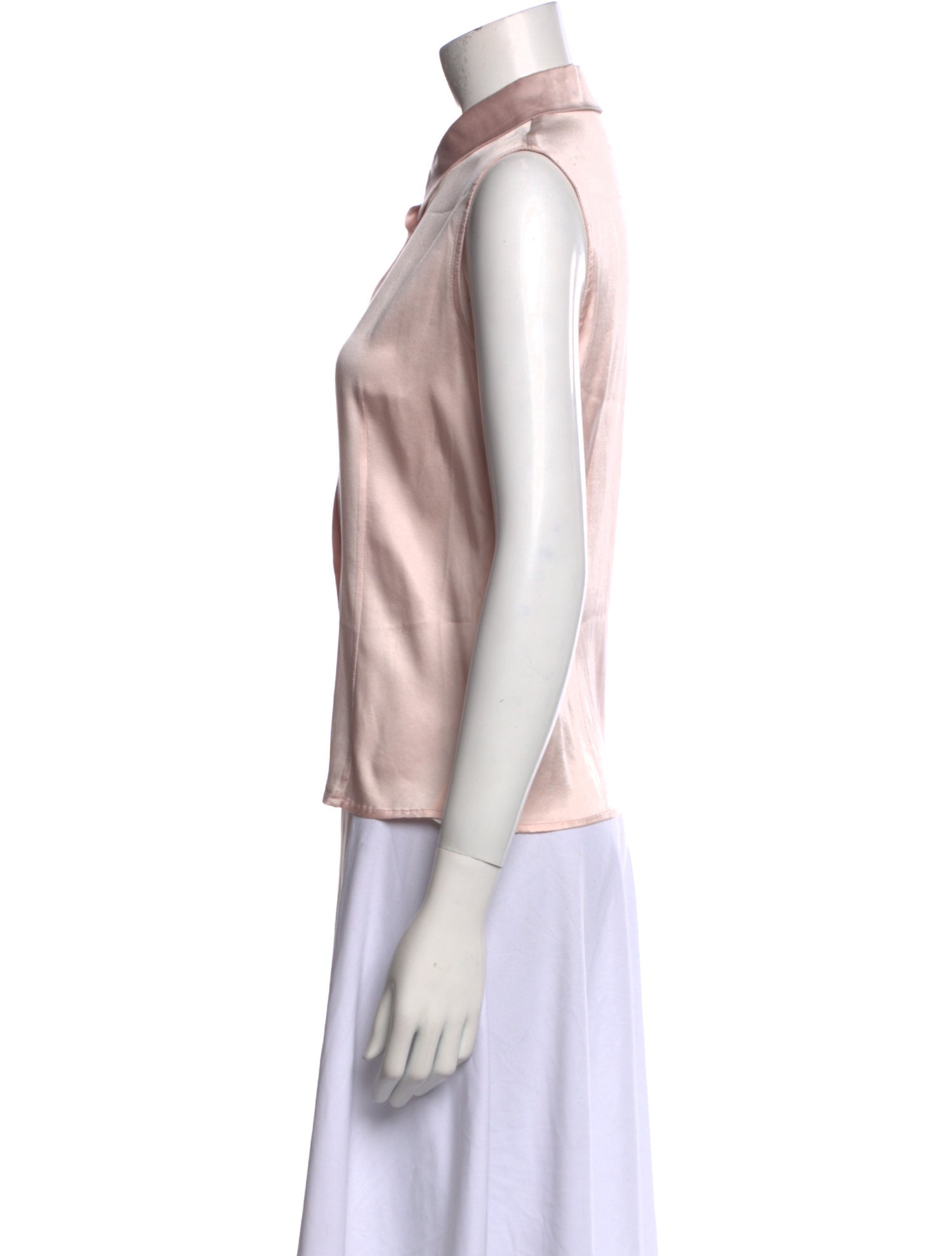 Piazza Sempione Silk Sleeveless Button-Up Top