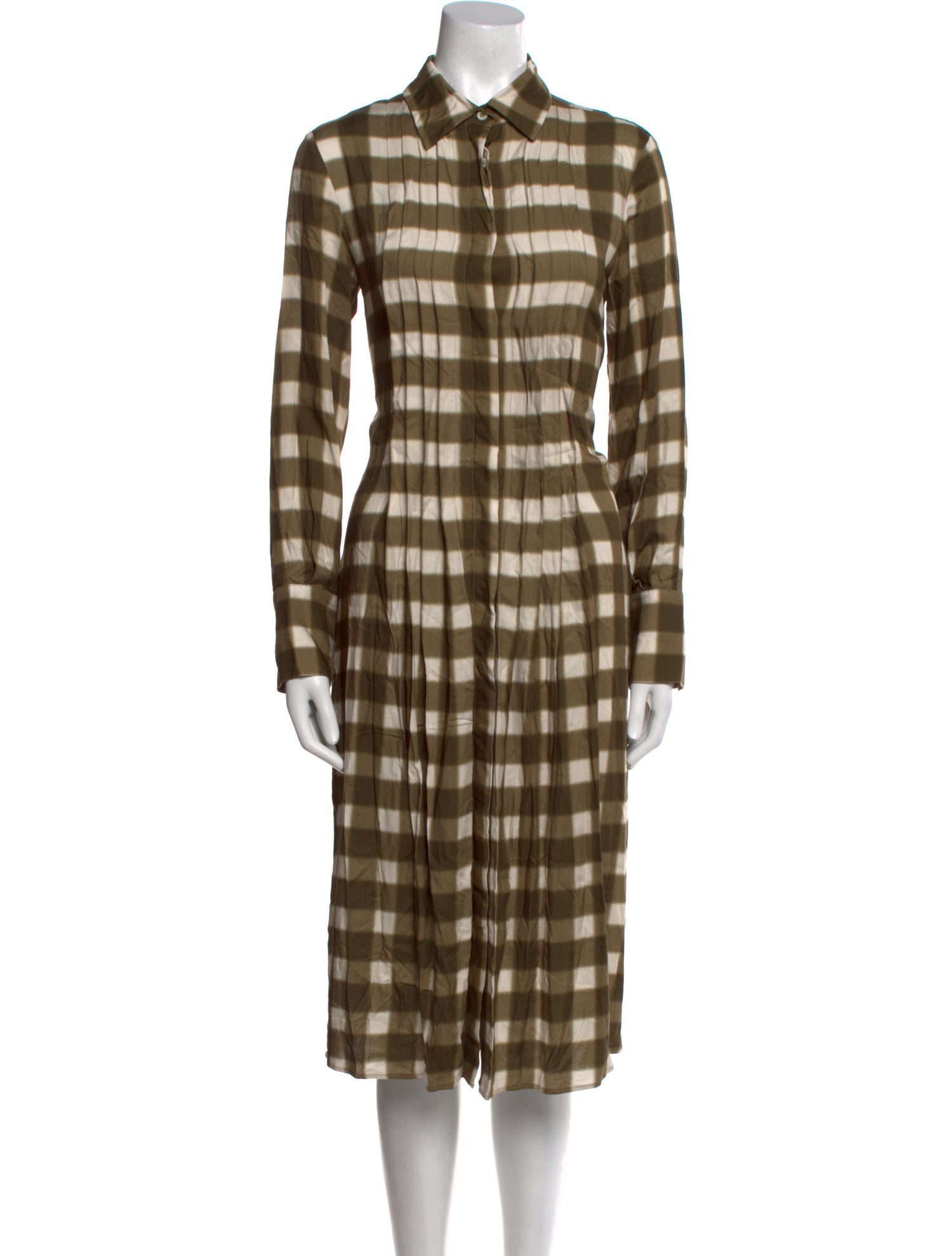 Piazza Sempione Plaid Print Midi Length Dress