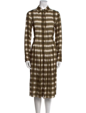 Piazza Sempione Plaid Print Midi Length Dress