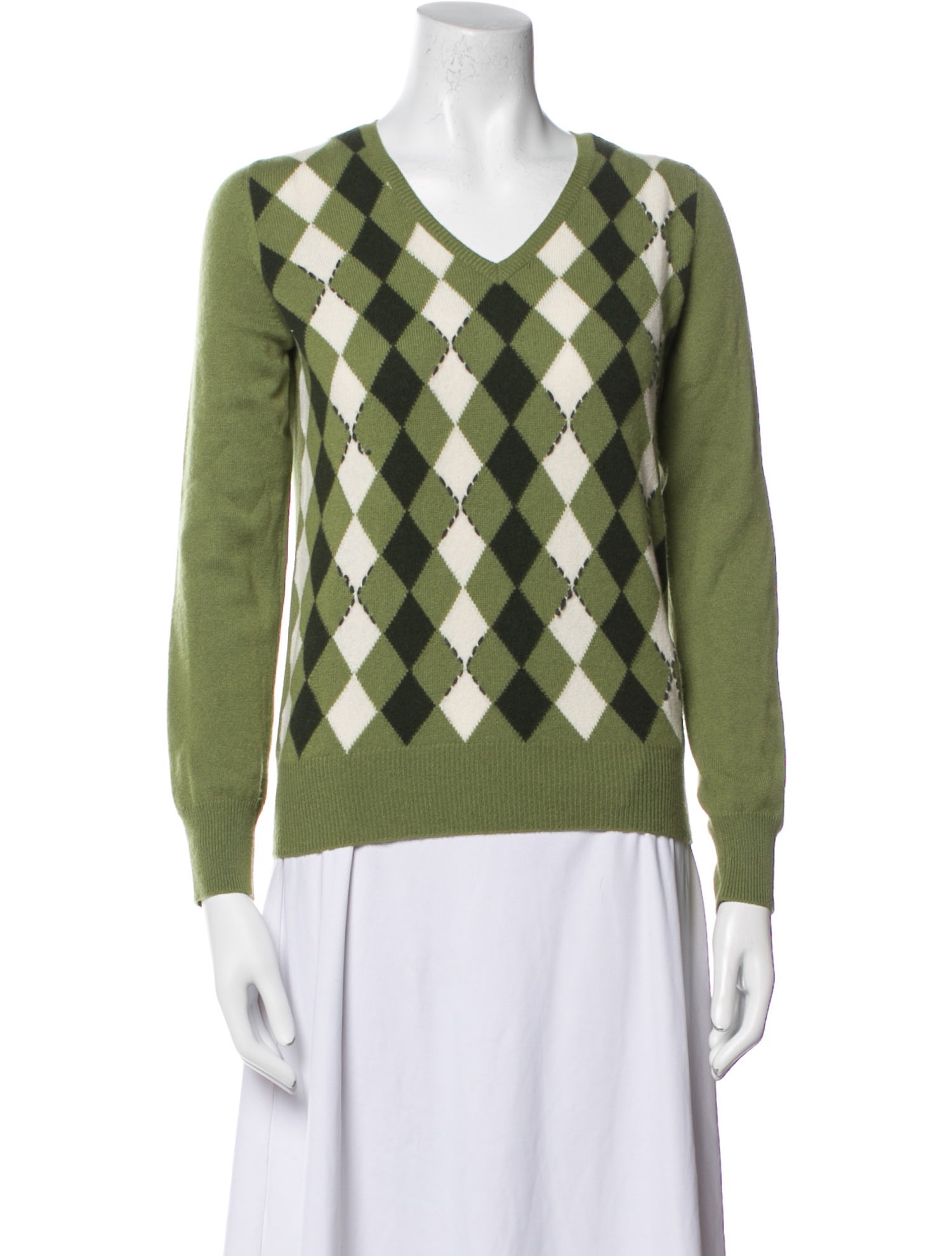 Piazza Sempione Cashmere Plaid Print Sweater