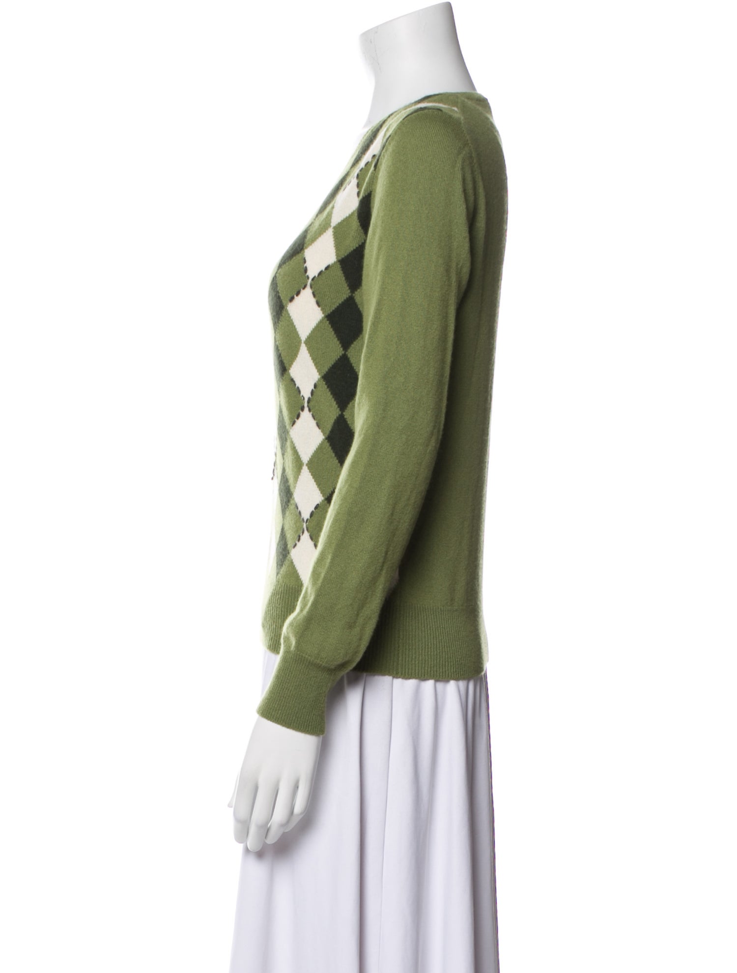 Piazza Sempione Cashmere Plaid Print Sweater