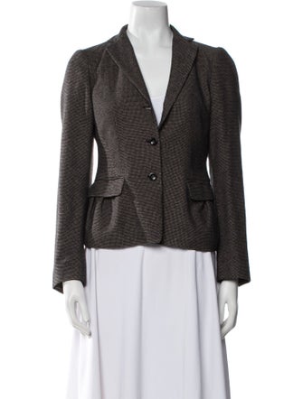 Piazza Sempione Cashmere Houndstooth Print Blazer