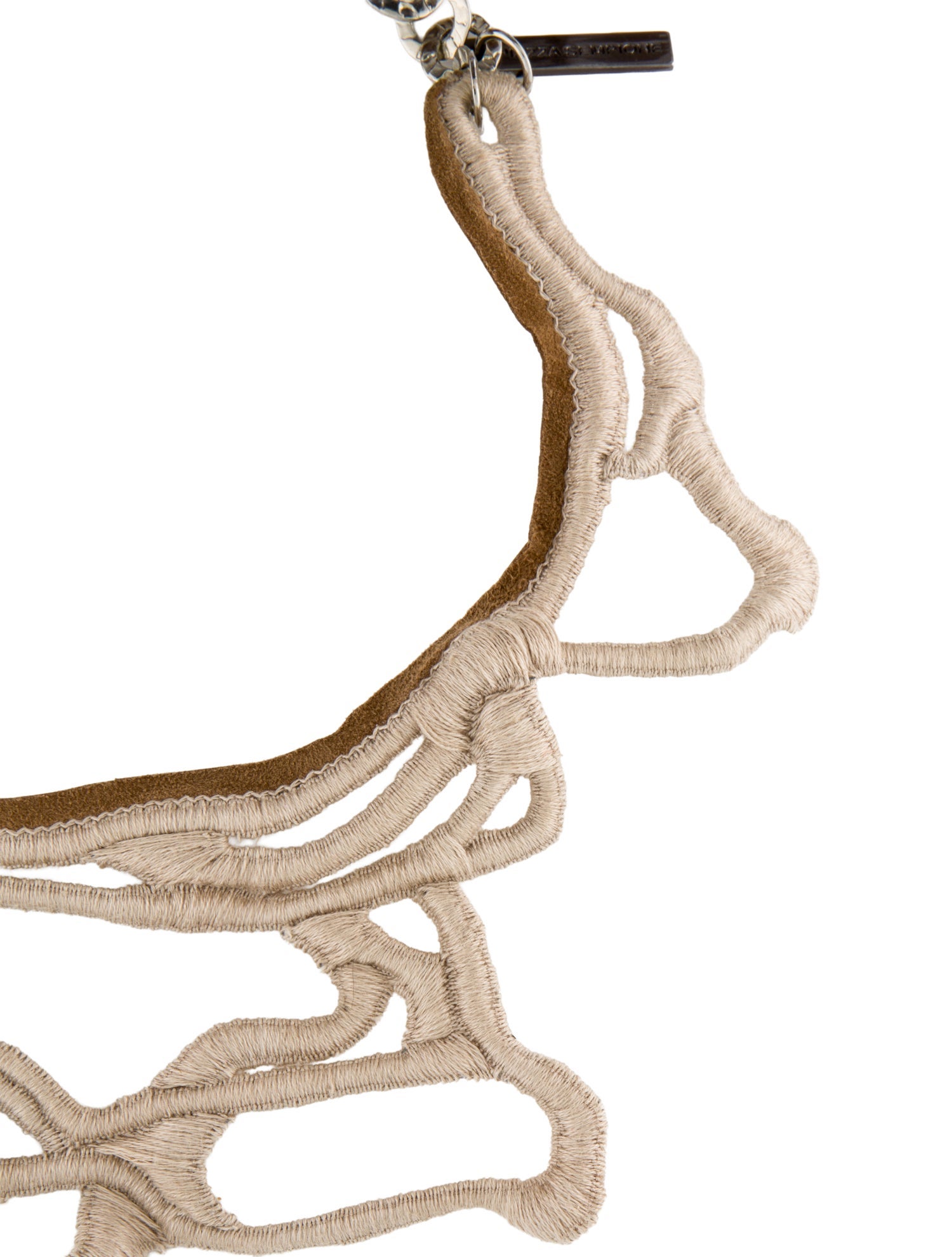 Piazza Sempione Leather & Fabric Collar Necklace