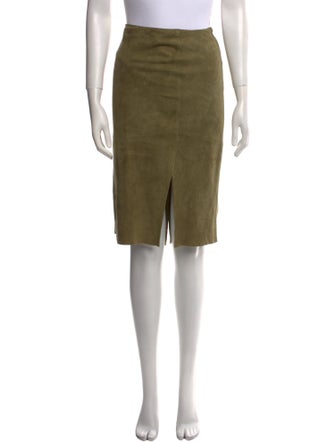 Piazza Sempione Lamb Leather Knee-Length Skirt