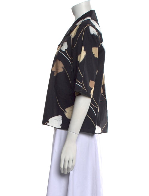 Piazza Sempione Printed Three-Quarter Sleeve Button-Up Top