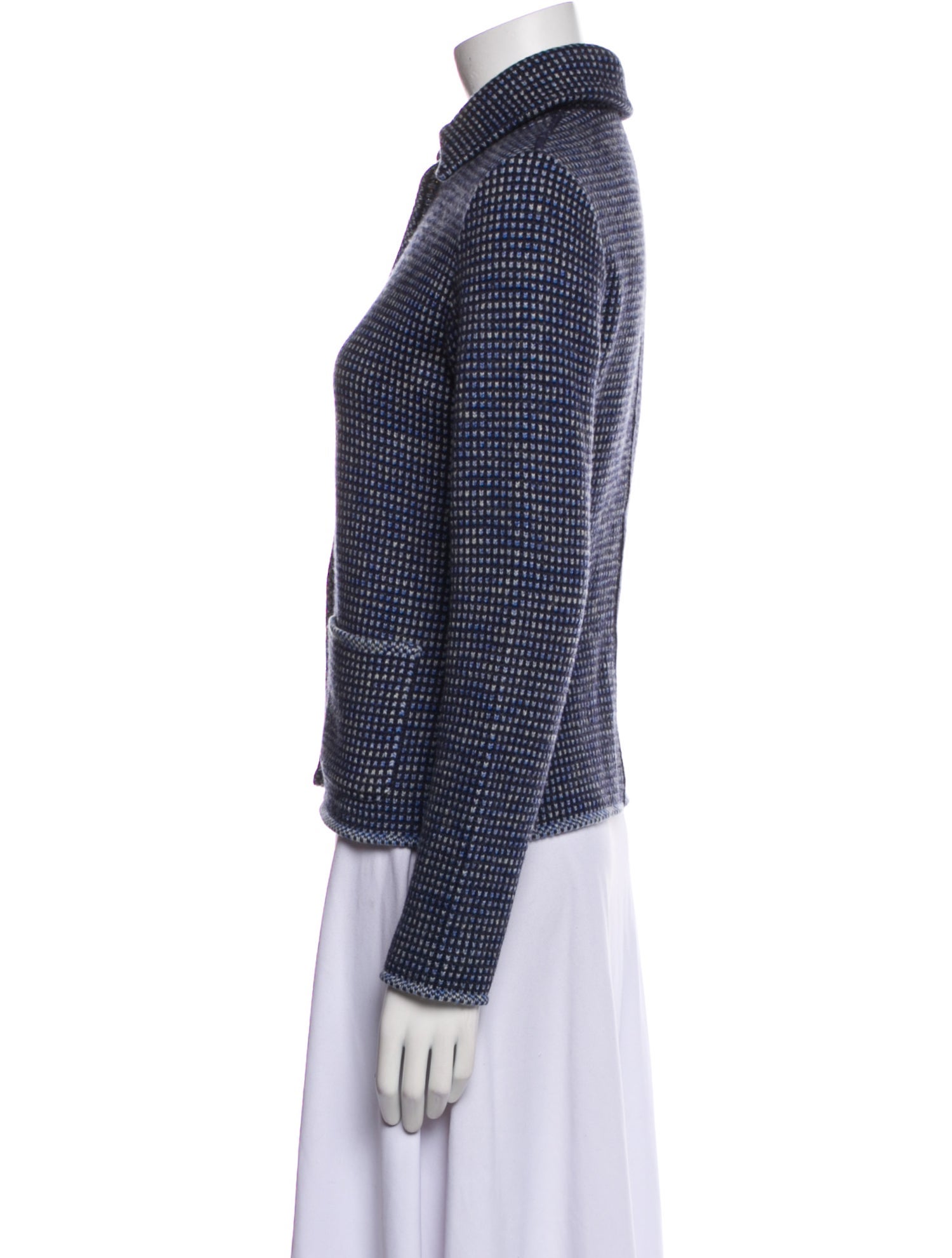 Piazza Sempione Virgin Wool Plaid Print Blazer