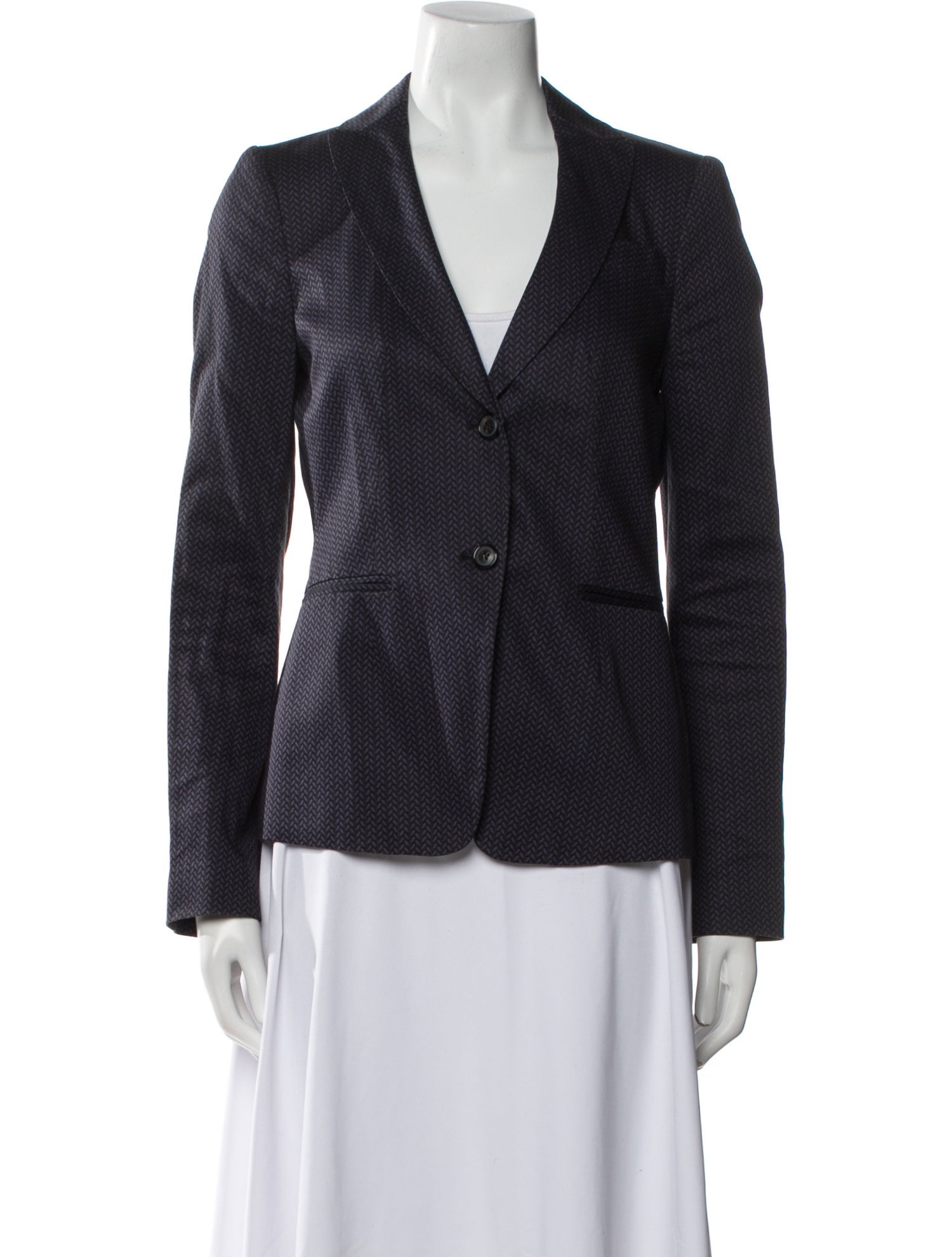Piazza Sempione Virgin Wool Printed Blazer
